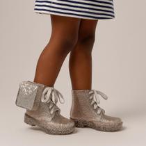 Bota Coturno Infantil Lisa Transparente com Gliter