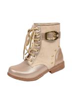 Bota Coturno Infantil Menina Cadarço Fivela Dourada Bota Coturno Infantil Menina Cadarço Fivela Dourada