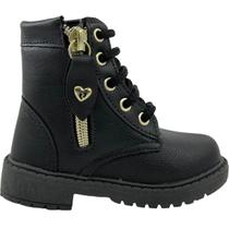 Bota Coturno Infantil Menina Casual Dia a Dia com Zíper Lateral Unipasso 106.02 Bota Coturno Infantil Menina Casual Dia a Dia com Zíper Lateral Unipasso 106.02