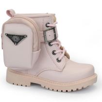 Bota Coturno Infantil Menina Com Bolsinha Ref 12116