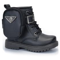 Bota Coturno Infantil Menina Com Bolsinha Ref 12116