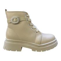 Bota Coturno Infantil Menina Molekinha Casual Conforto Tratorado Amarração 2182.119 Branco Bota Coturno Infantil Menina Molekinha Casual Conforto Tratorado Amarração 2182.119 Branco