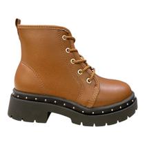 Bota Coturno Infantil Menina Molekinha Casual Tratorado 2182.300 Caramelo
