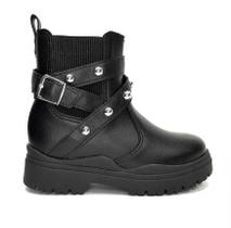 Bota Coturno Infantil Menina Molekinha Preto 01 Tachas Prateadas 2179202 Bota Coturno Infantil Menina Molekinha Preto 01 Tachas Prateadas 2179202