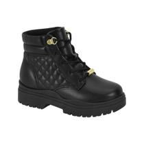 Bota Coturno Infantil Menina Molekinha Turim- Preto