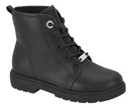 Bota Coturno Infantil Menina Preta Molekinha Juvenil Botinha