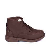 Bota Coturno Infantil Menino Kidy Walk Cano Curto Cadarço Marrom Basico Inverno Confortável Bota Coturno Infantil Menino Kidy Walk Cano Curto Cadarço Marrom Basico Inverno Confortável