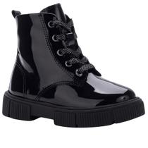 Bota Coturno Infantil Mini Sua Cia Baby Preto Verniz