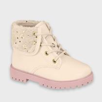 Bota Coturno Infantil Molekinha Blogueirinha Pelinho 2126520 Branco Off