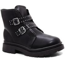 Bota Coturno Infantil Molekinha Com Fivela Menina - Preto