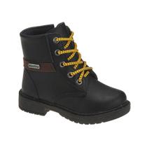 Bota Coturno Infantil Street Preto Unipasso 107-02-001 Bota Coturno Infantil Street Preto Unipasso 107-02-001