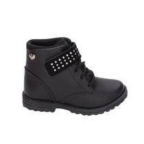 Bota Coturno Kidy Menina Preto Ref:084.0096 Bota Coturno Kidy Menina Preto Ref:084.0096