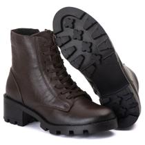 Bota Coturno Magnólia Zíper - Couro Legitimo Leather