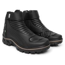 Bota Coturno Masculina Adventure Motociclista Pedaleira Ziper Sola Tratorada Leve Estilo e Conforto