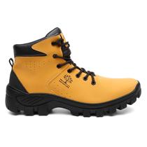 Bota Coturno Masculina Adventure Trekking Trilha Cano Médio Cor:MilhoTamanho:40