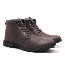 Bota Coturno Masculina Cano Curto Cadarço Macia Conforto