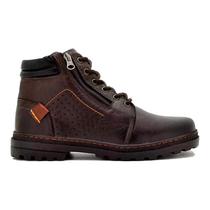 Bota Coturno Masculina Cano Médio Em Couro Preto Marrom Café