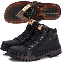 Bota Coturno Masculina Casual Cano Médio Com Solado Tratorado com Chinelo - EDILSON PELIZARO OUTLET