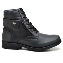 Bota Coturno Masculina Couro Amarração Conforto Moderno