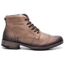 Bota Coturno Masculina Couro Cadarço Moderna Conforto Casual