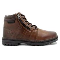 Bota Coturno Masculina Couro Cano Médio Preto Marrom Café Modelo Novo Com Zíper Laroche Vacanza Lançamento Bota Coturno Masculina Couro Cano Médio Preto Marrom Café Modelo Novo Com Zíper Laroche Vacanza Lançamento