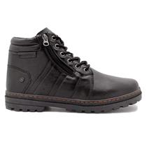 Bota Coturno Masculina Couro Cano Médio Preto Marrom Café Modelo Novo Com Zíper Laroche Vacanza Lançamento