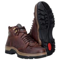 Bota Coturno Masculina Couro Gel Confort Tratorado Cadarço