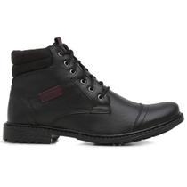 Bota Coturno Masculina de Frio em Couro Solado em Borracha Bota Coturno Masculina de Frio em Couro Solado em Borracha