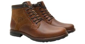 Bota coturno masculina freeway soldier3 em couro com ziper lateral