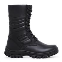 Bota Coturno Masculina Militar Costurado Couro Trilha