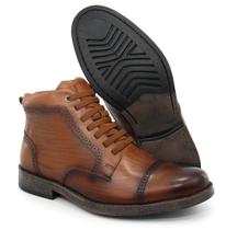 Bota Coturno Masculina Urbana casual couro griffe 052 whisky