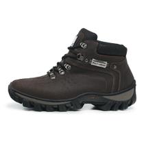 Bota Coturno Masculino Adventure Americano em Couro Marrom Polo Urban