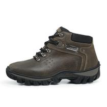 Bota Coturno Masculino Adventure Americano em Couro Oliva Polo Urban