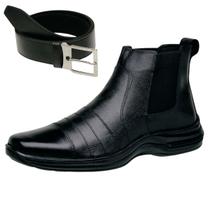 Bota Coturno Masculino Adventure Cano Baixo Botina Moderna + Cinto