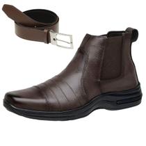 Bota Coturno Masculino Adventure Cano Baixo Botina Moderna + Cinto