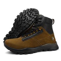 Bota Coturno Masculino Adventure Couro Legítimo Cadarço Marrom