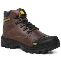 Bota Coturno Masculino Bico Pvc Resistente Trabalho Couro Legítimo