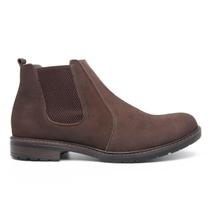 Bota Coturno Masculino Botina Chelsea Couro Sola Costurada Café