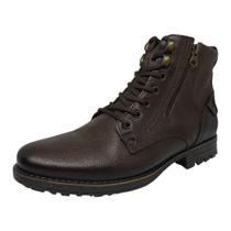 Bota Coturno Masculino Conforto Tratorado Couro Pegada