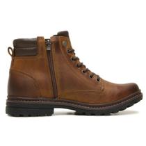 Bota Coturno Masculino Couro Cano Alto Ziper Freeway Django