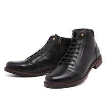 Bota Coturno Masculino Couro Leve Palmilha em Gel