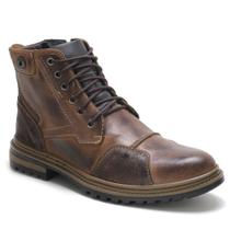 Bota Coturno Masculino Couro Zíper Estilo Moderna Condorto