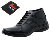 Bota Coturno Masculino De Amarrar Leve Conforto Dia a Dia + Carteira Bota Coturno Masculino De Amarrar Leve Conforto Dia a Dia + Carteira