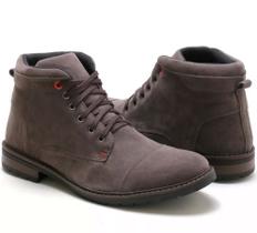 Bota Coturno Masculino Em Camurça Marrom