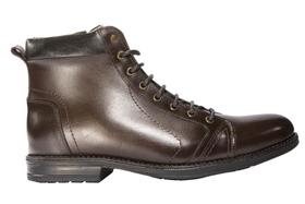 Bota Coturno Masculino em Couro Café - Cód 33880