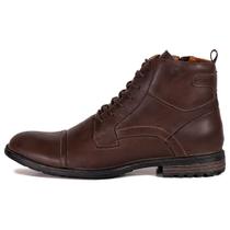 Bota Coturno Masculino em Couro Conforto Zafrem Marrom - Polo Urban