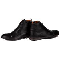 Bota Coturno Masculino em Couro Conforto Zafrem Preto