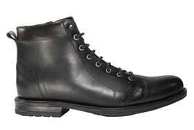 Bota Coturno Masculino em Couro Preto - Cód 33880 Bota Coturno Masculino em Couro Preto - Cód 33880