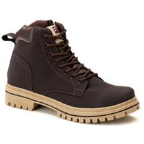 Bota Coturno masculino Ferraroni Trekking lenhador com zíper couro eco BK755 vegano