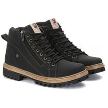Bota Coturno Masculino Ferraroni Vegano Couro Eco Solado de Borracha Costurado Envio Imediato